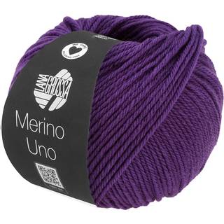 Lana Grossa Merino Uno 80 Mørkeviolet Indhold: 100% ren, ny merinould Vægt/Længde: 50 g = ca. 125 meter Anbefalede pinde: 4.5-5 mm Strikkefasthed: 10 x 10 cm = 19 m x 25 p Vask:Finvask 30º/ Tørres fladt.