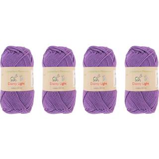 Jubileeyarn Dainty Light Yarn - Worned Weight Cotton - 100G/Skein - 202 Lilac Spray - 4 Skeins