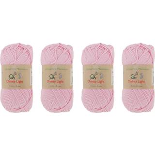 Jubileeyarn Dainty Light Yarn - Worsted Weight Cotton - 100G/Skein - 305 Primrose Pink - 4 Skeins