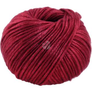 Lana Grossa Lucida 13 Kirsebærrød Indhold: 58% ren, ny merinould, 42% viskose Vægt/Længde: 50 g = ca. 100 meter Anbefalede pinde: 6 mm Strikkefasthed: 10 x 10 cm = 14 m x 23 p Vask:Finvask 30º/ Tørres fladt.