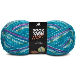 Mayflower Sock Yarn Universe Mars 05 Koboltblå/Hvid/Pink/Grøn/Petroleumsblå Indhold: 75% Superwash uld, 25% Polyamid Vægt/længde: 50 gram = ca. 210 meter Anbefalede pinde: 2.50-3.00 mm Strikkefasthed: 10 x 10 cm = 28 m x 42 rk Finvask eller uldvask 40°C / Tørres fladt.