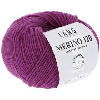 Lang Yarns Merino 120 366 Indhold: 100% Merinould Vægt/længde: 50 g = ca. 120 meter Anbefalede pinde: 3.50-4.50 mm Strikkefasthed: 10 x 10 cm = 22 m x 32 p Vask: Maskinvask 30 °C / Tåler ikke tørretumbling .