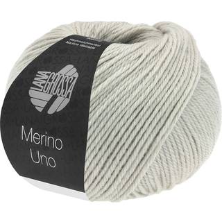 Lana Grossa Merino Uno 75 Sølvgrå Indhold: 100% ren, ny merinould Vægt/Længde: 50 g = ca. 125 meter Anbefalede pinde: 4.5-5 mm Strikkefasthed: 10 x 10 cm = 19 m x 25 p Vask:Finvask 30º/ Tørres fladt.