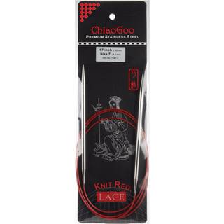 Chiaogoo 47-tommer rød blonder rustfrit stål cirkulære strikning nåle 9/5,5 mm