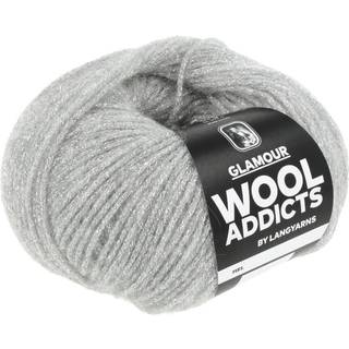Lang Yarns Glamour WoolAddicts 023 Indhold: 36% polyester, 30% polyamid, 25% mohair, 9% uld Anbefalede pinde: 5.50-6.00 mm Vægt/længde: 50 g = ca 200 meter Strikkefasthed: 10 x 10 cm = 18 m x 24 p Vask: Maskinvask ved op til 30 ℃ / Tåler ikke tørretumbling / Brug aldrig skyllemiddel.
