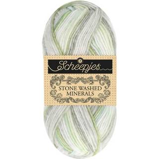 Scheepjes Stone Washed Minerals 916 Peridot Oasis Indhold: 78% bomuld, 22% akryl Vægt/længde: 50g = ca. 130 m Strikkepinde: 3.00-3.50 mm Strikkefasthed: 10 x 10 cm = 24 masker x 32 rækker Pleje: Maskinvask 40°C.