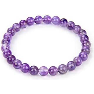 ADABELE VIRKELIG NATURLIG GRAD A PURPLE AMETHYST BACELET 7,5 tommer Stretch Gemstone Beaded Arracelet Chakras Healing Crystal Stone Smykker Kvind