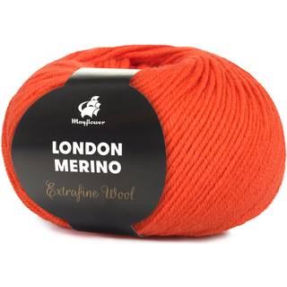 Mayflower London Merino 044 Mandarin Indhold:100% Merinould Vægt/længde:50 g = 120 m Anbefalede pinde:3.5 - 4 mm Strikkefasthed:10 cm x 10 cm = 22 m x 34 r Vask: Maskinvask ved maks. 30°C / Tørres fladt.