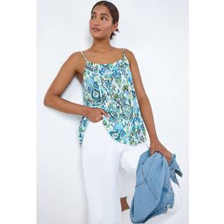Roman aztekisk tryk cami-top med plisseringer foran44