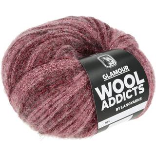 Lang Yarns Glamour WoolAddicts 128 Indhold: 36% polyester, 30% polyamid, 25% mohair, 9% uld Anbefalede pinde: 5.5-6 mm Vægt/længde: 50 g = ca. 200 meter Strikkefasthed: 10 x 10 cm = 18 m x 24 p Vask: Maskinvask ved op til 30 ℃ / Tåler ikke tørretumbling / Brug aldrig skyllemiddel.