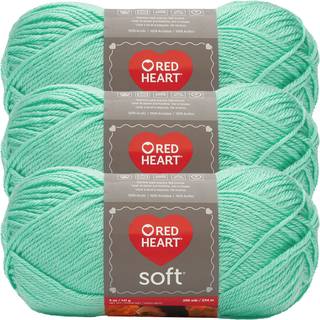 Red Heart Soft Yarn Bulk Buy (3-Pack) Minty E728-4620