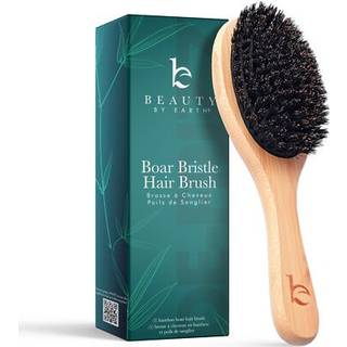 Boar Bristle Hair Brush - Natural Boars Bristle Hairbrush til kvinder Mnd & brn Blde brster til tyndt og fint hr Anti-frizz og sammenfiltrin