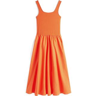 Tommy Hilfiger Tommy Hilfiger Orange Slim Fit And Flare Midi Dress