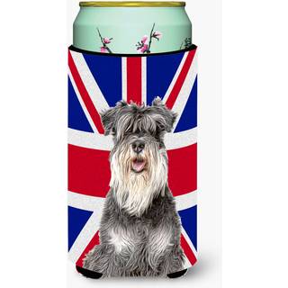 Schnauzer med engelsk union Jack British Flag Tall Boy Beverage Isulator Hugger KJ1164TBC