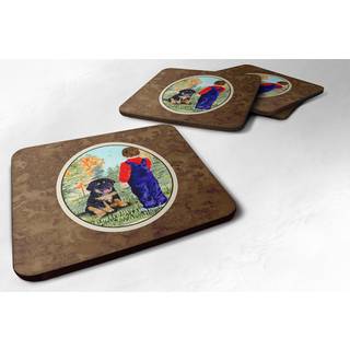"""" Caroline's Treasures SS8548FC Tibetan Mastiff Foam Coasters (S?t p? 4) 3,5 """" ""H X 3,5"" """" W Multicolor """"