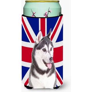 Alaskan Malamute med den engelske union Jack British Flag Tall Boy Beverage Isulator Hugger KJ1161TBC