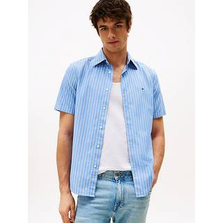 Flex Poplin Retro Stripe Skjorte, Blue Spell/Stripe, M
