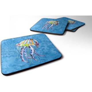 """" Caroline's Treasures 8682FC Jellyfish Foam Coasters (Sæt på 4) 3,5 """" ""H X 3,5"" """" W Multicolor """"