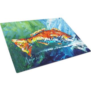 Caroline's Treasures MW1270LCB Break Through Red Fish Glass Cutting Board Stor dekorativt tempereret glas Køkkenskæring og serveringsplade Stor i