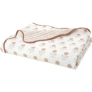 Pineapple Elephant Pineapple Elephant Orange Woodblock Floral So Soft Quilted Bedspread