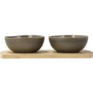 Villa Collection Shoku bambusbakke med 2 skåle Warm Brown