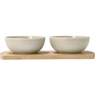Villa Collection Shoku bambusbakke med 2 skåle Beige