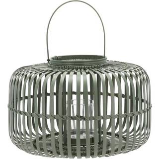 Alia Lanterne fra Villa Collection - Dark Green farve - Bambus/Glas