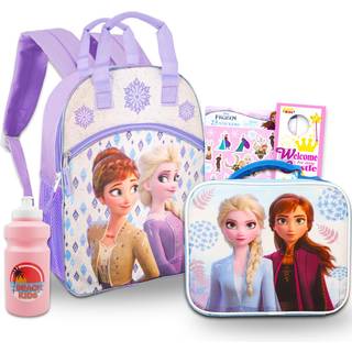 Disney Frozen rygs?k til piger - bundt med Elsa og Anna reflekterende rygs?k og frokost inklusive frosne klisterm?rker og mere (piger rygs?k Elem