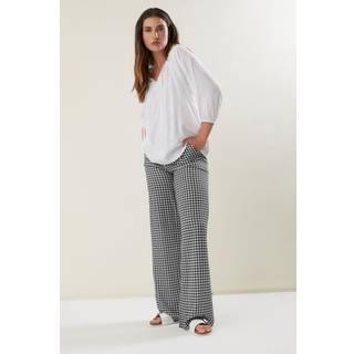 Lts Tall Black Gingham Wide Leg Trousers Long > 22 Lts | Tall Women's Wide Leg Trousers - Long 22