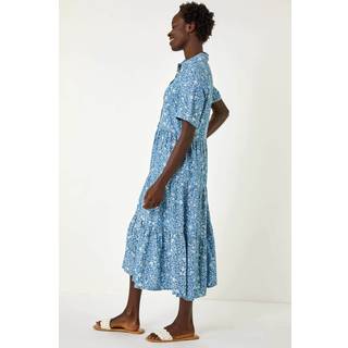 Roman Blomster Tryk Denim Smock KjoleEU 48 (UK 20)