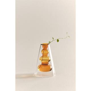 TILO AMBER glasvase højde 13 cm - Brun
