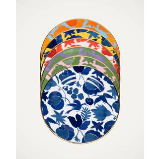 La DoubleJ Tableware - 'Wildbird' dessert plates, set of six in Multicolor porcelain