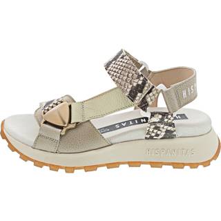 Hispanitastil kvinder. CHV253896 Maui taupe læder-sandaler (41), 3-5 cm, Velcro, Casual, Gråt