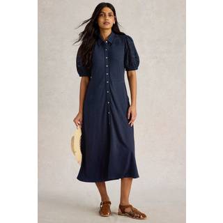 White Stuff White Stuff Blue Rua Broderie Shirt Dress