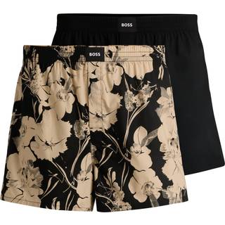 Pakke med to par pyjamasshorts i bomuldspoplin med logoer