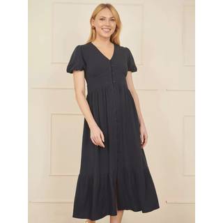 Yumi Yumi Blue Viscose Button Through Midi Dress