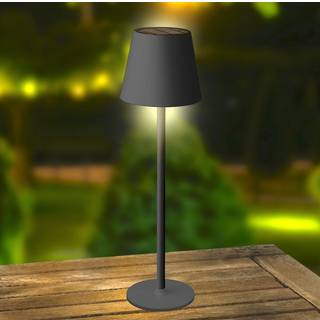 Solar Tischleuchte LED Schwarz mit Akku Dimmbar Warmweiß Kaltweiß Lichtsensor 37cm