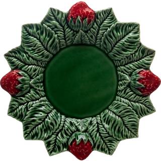 Bordallo Pinheiro Strawberries Tallerken Ø26 Cm - Middagstallerkner Lertøj Grøn - 65001243