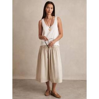 Reiss Reiss Ivory/Neutral Wren Layered Sleeveless Midi Dress