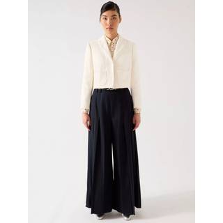 LK Bennett Carla Cotton Blend Afkortet Collar And Revere Fray Detail JakkeEU 38 (UK 10)