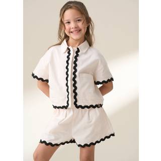 Angel & Rocket Angel & Rocket Cream Brooke Ric Rac Shirt & Shorts Set
