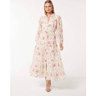 Forever New Forever New Jessie Button Down Midi Kjole med et strejf af Hør