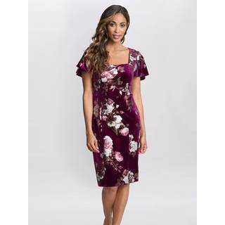 Gina Bacconi Gina Bacconi Paulina Square Neck Foil Printed Velvet Dress - EU 40 (UK 12)