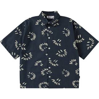 Molo Richie Long Sleeve Shirt Smile Words 134/140 cm  Marineblå  134/140 cm  mand