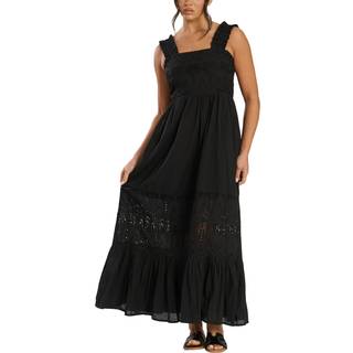 South Beach Palm Broderi Slips Back 100% Bomuld Maxikjole36