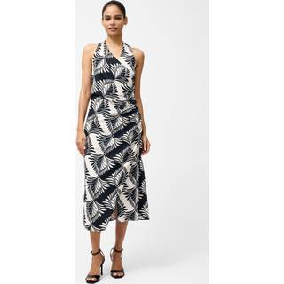 French Connection French Connection Black Ariette Linen Blend Crossword Midi Dress