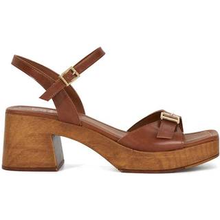 Dune London Dune London Brown Jeane Wooden Look Mid Heels