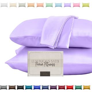 Elegant komfort silkeagtig og luksuriøs 2-delt satin pudebetræk sæt til sundere hud og hår skjult lynlås lukning og smukt pakket satin pillowcase