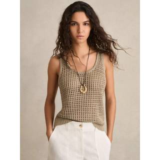 Reiss Claudia Hør Open-Knit VestStor