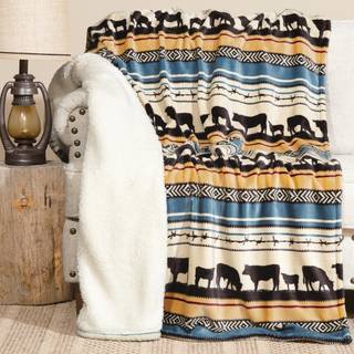 Carstens Inc. Ultra Premium Super Soft Plush Sherpa Fleece Oversized Throw Tæppe 54 """" X 68 """" Morgen på gården